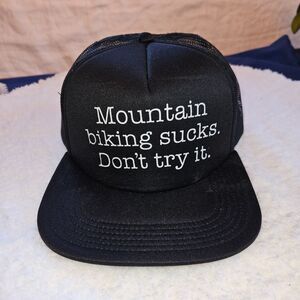 Embroidered Mountain Biking Trucker Hat Snapback NEW